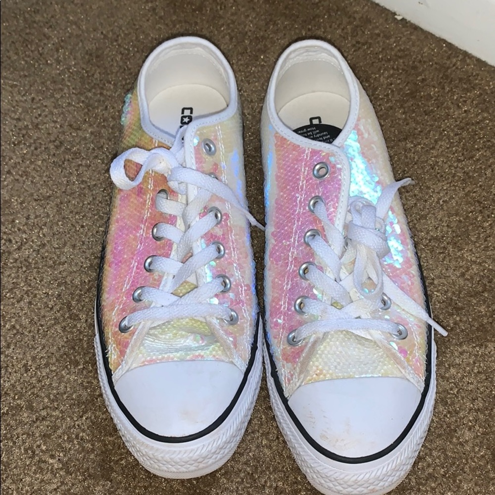 Sequin “bridal” Converse
